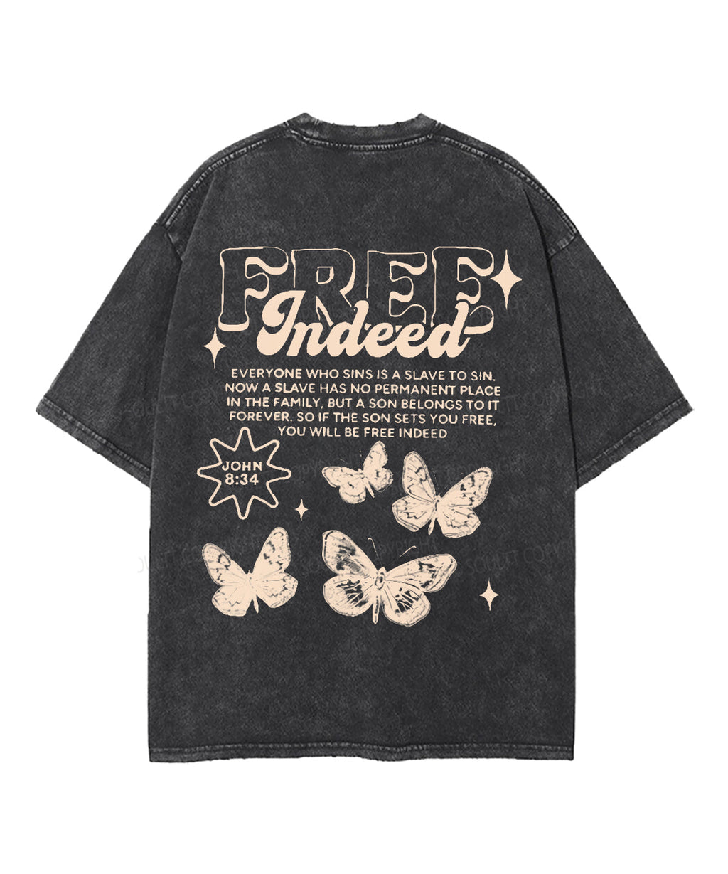 Free Indeed Double Sided Unisex Washed Christian T-shirt Style001 Hoodie, Sweatshirt | CiraTrend.com (Image 2)