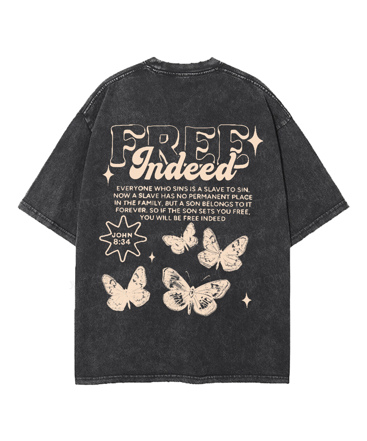 Free Indeed Double Sided Unisex Washed Christian T-shirt Style001 Hoodie, Sweatshirt | CiraTrend.com (Image 2)