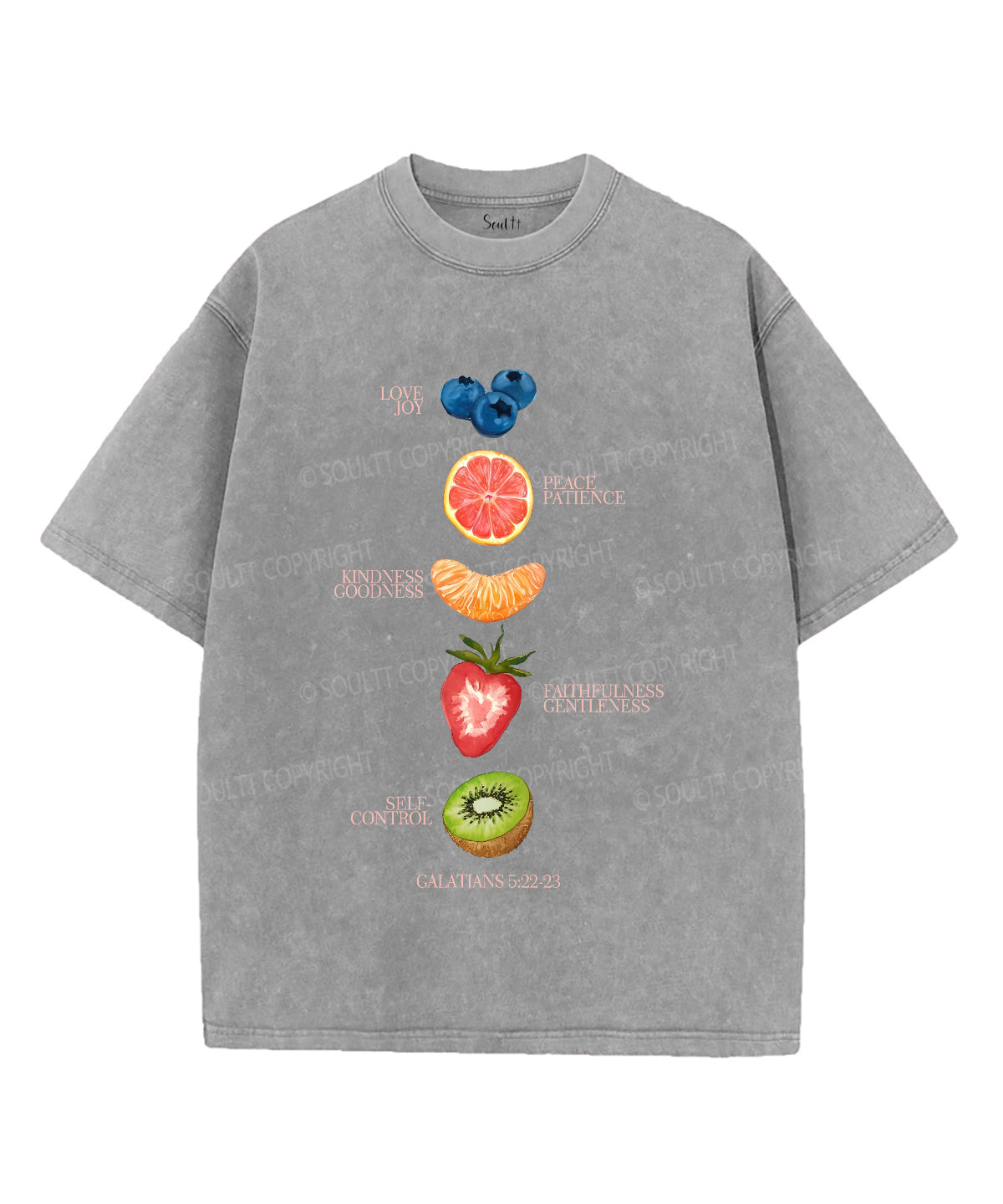 Fruit Of The Spirit Unisex Washed Christian T-shirt Hoodie, Sweatshirt | CiraTrend.com (Image 2)