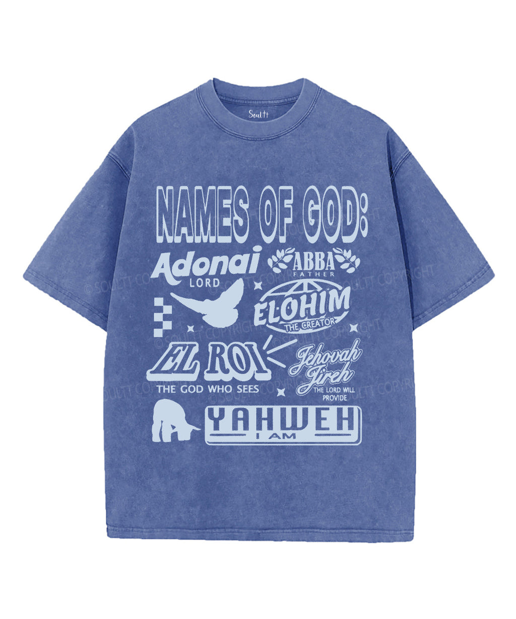 Names Of God Unisex Washed Christian T-shirt Hoodie, Sweatshirt | CiraTrend.com (Image 4)