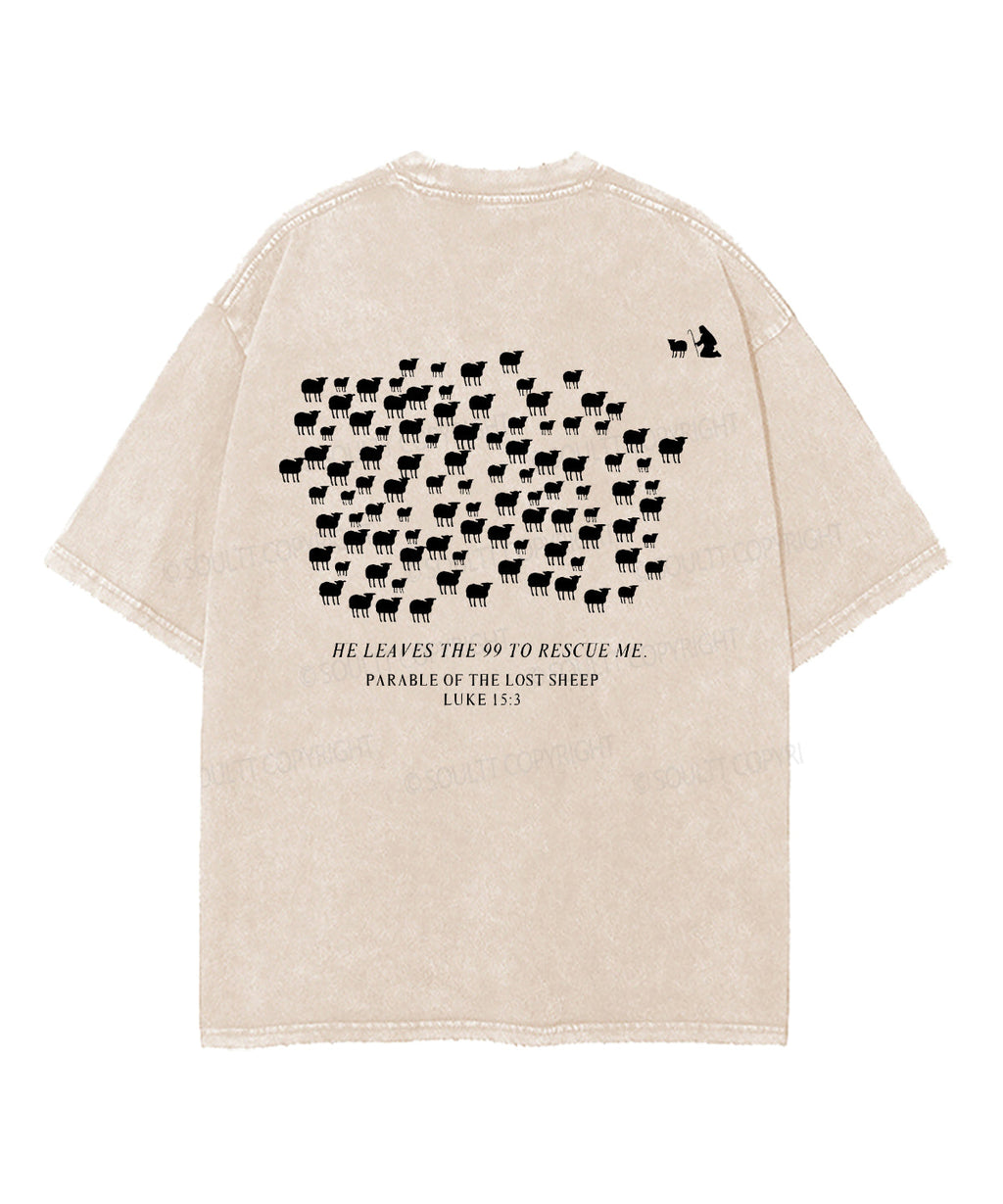 He Leaves The 99 Double Sided Unisex Washed Christian T-shirt Hoodie, Sweatshirt | CiraTrend.com (Image 3)