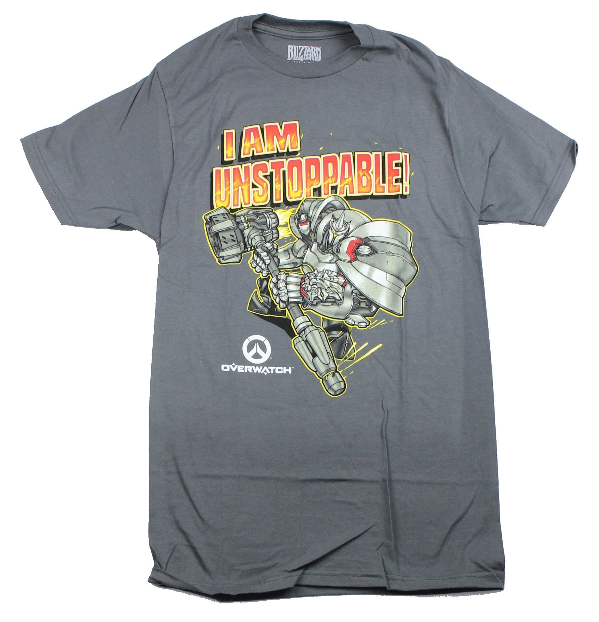 Overwatch Mens T-Shirt -Reinhardt I Am Unstoppable Destruction Image Hoodie, Sweatshirt | CiraTrend.com