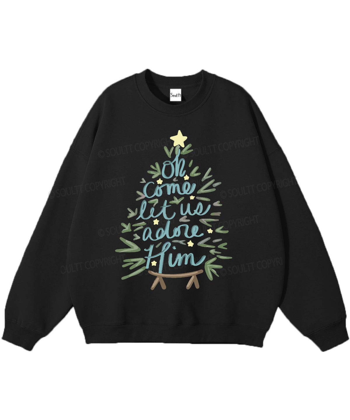 Oh Come Let Us Adore Him Cotton Christian Sweatshirt T-Shirts, Hoodie | CiraTrend.com (Image 2)