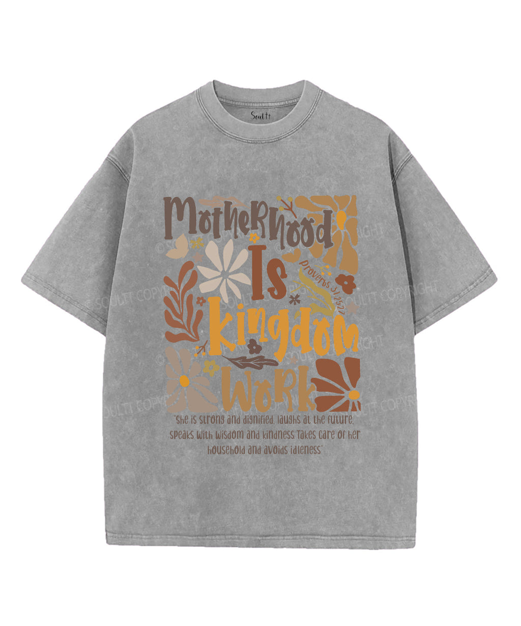 Motherhood Is Kingdom Work Unisex Washed Christian T-shirt Hoodie, Sweatshirt | CiraTrend.com (Image 5)