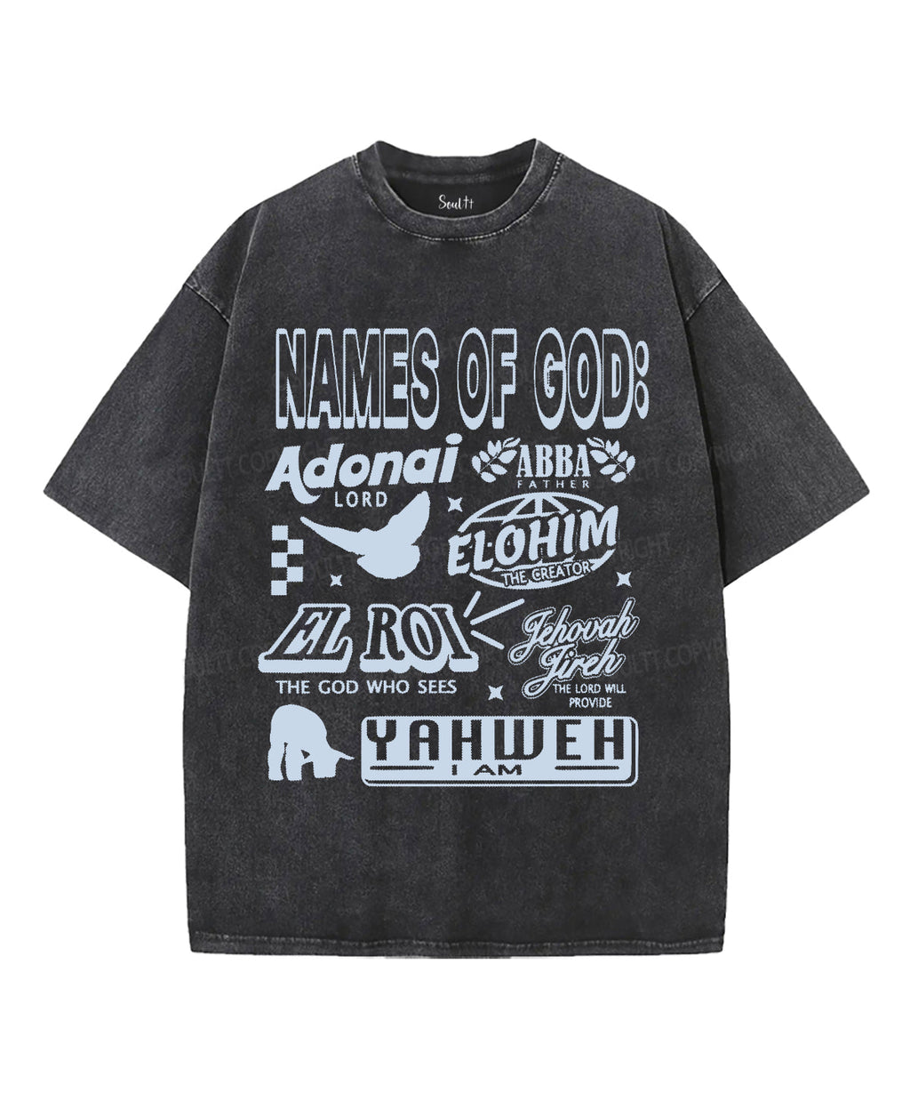 Names Of God Unisex Washed Christian T-shirt Hoodie, Sweatshirt | CiraTrend.com (Image 2)