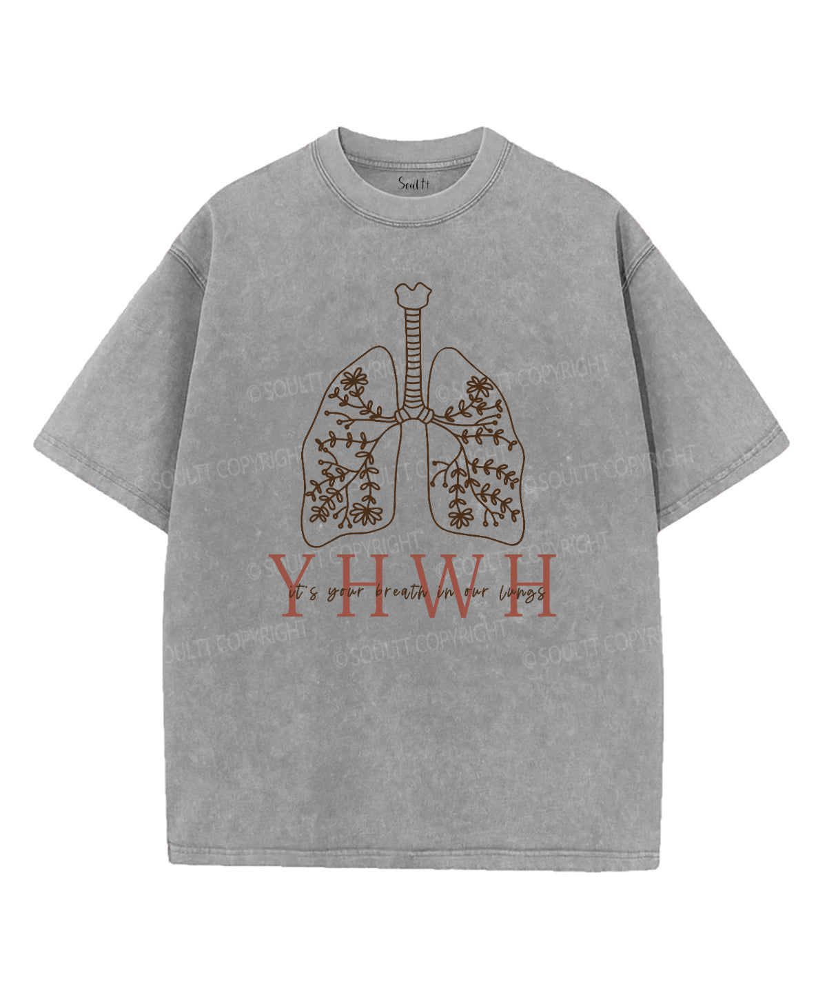 YHWH Double Sided Unisex Washed Christian T-shirt Hoodie, Sweatshirt | CiraTrend.com (Image 3)