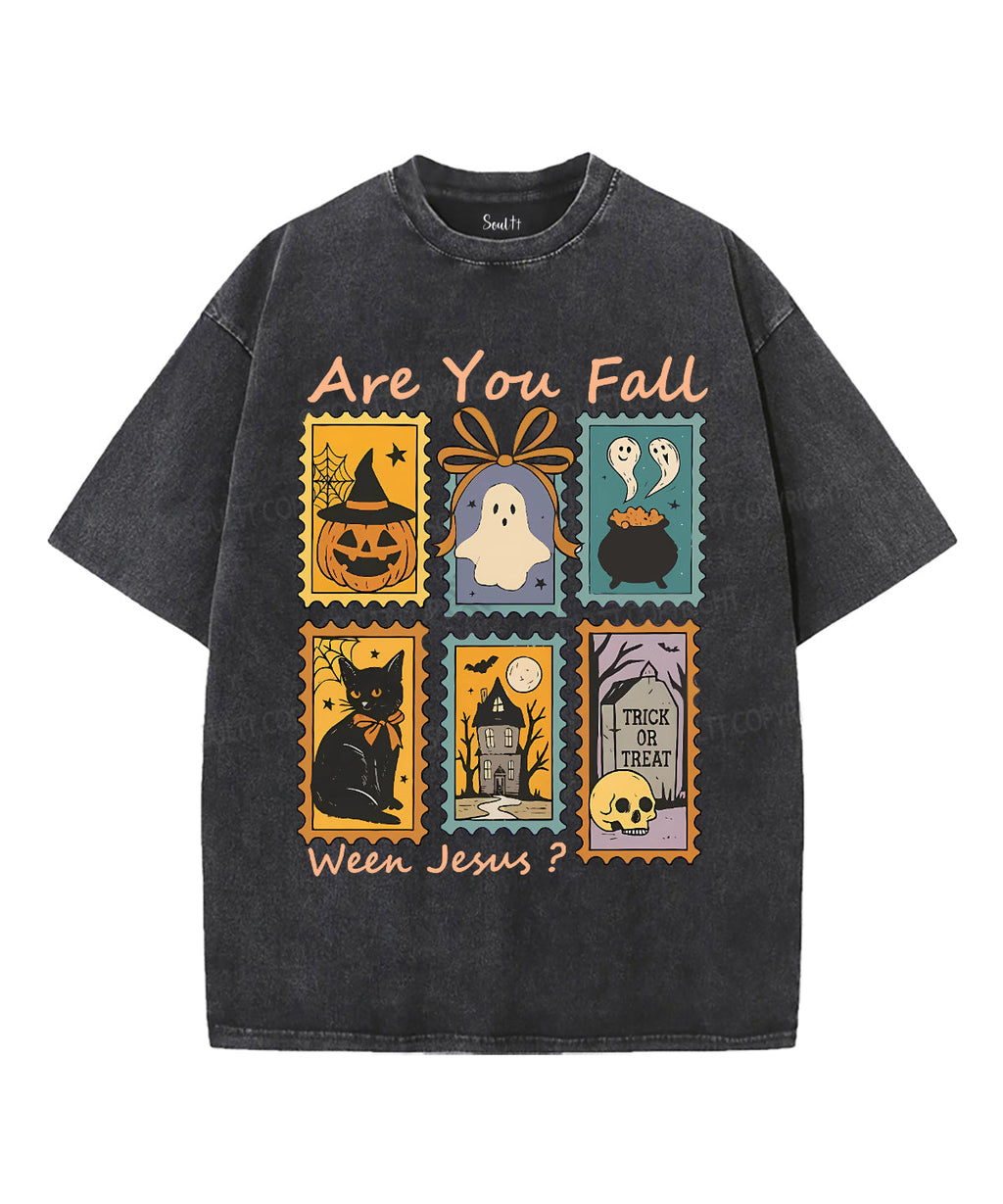 Are You Fall Ween Jesus Unisex Washed Christian T-shirt Hoodie, Sweatshirt | CiraTrend.com (Image 1)