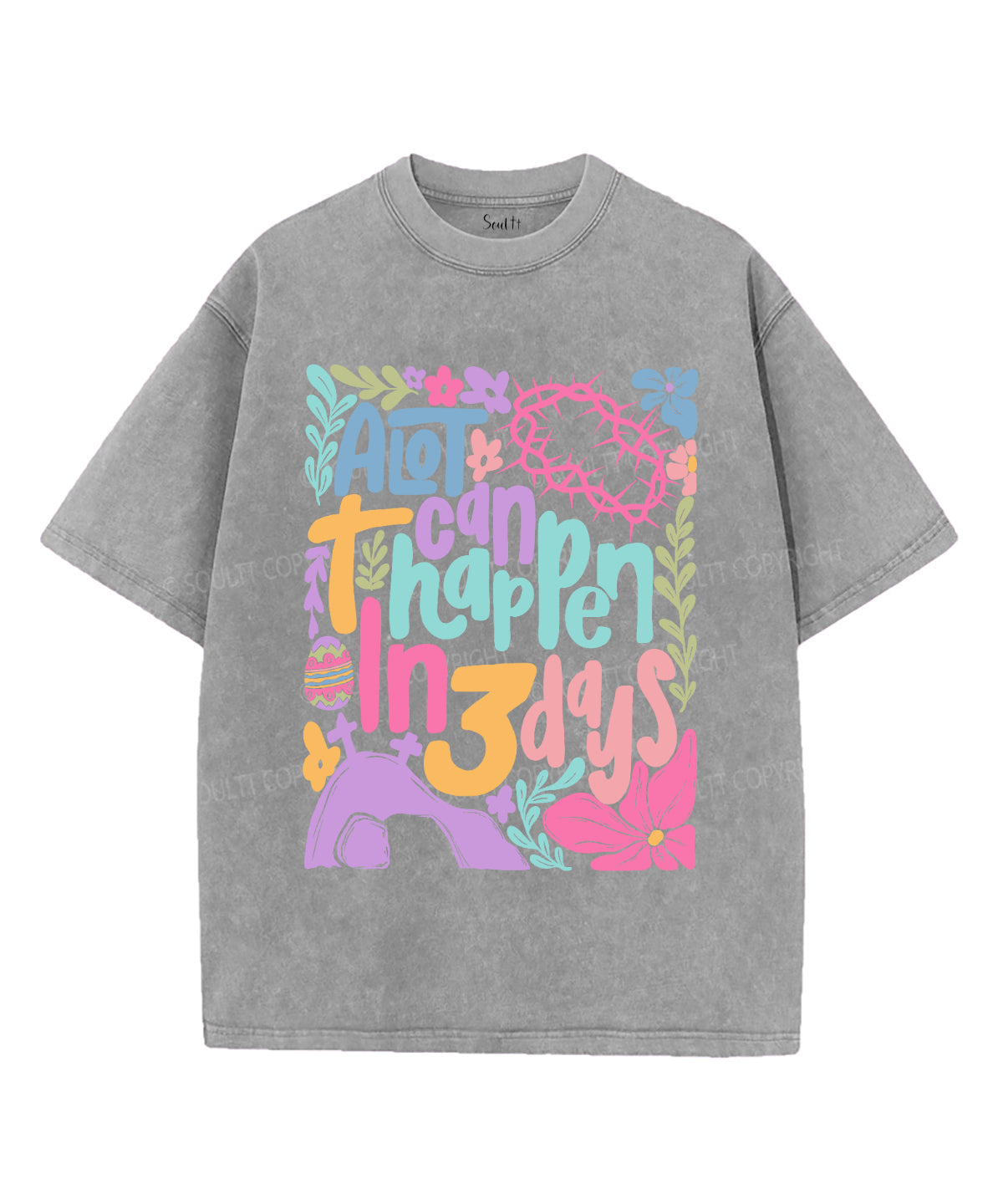 A Lot Can Happen In 3 Day Unisex Washed Christian T-shirt Hoodie, Sweatshirt | CiraTrend.com (Image 3)