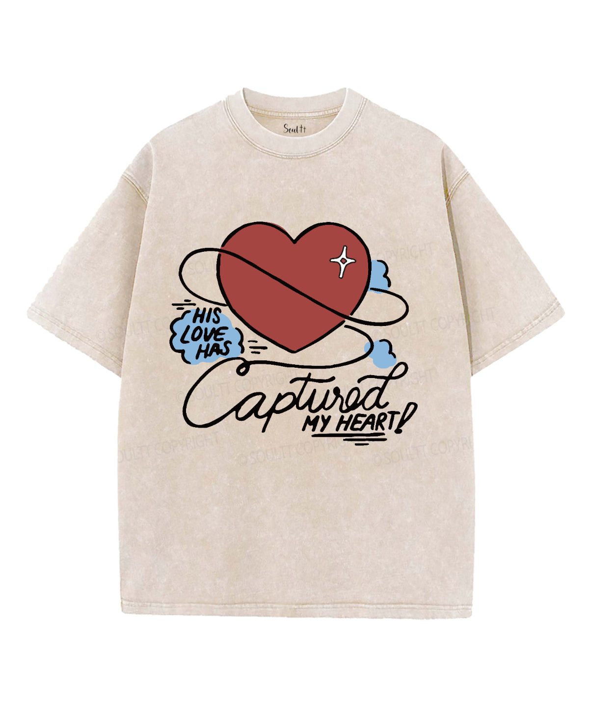 His Love Has Captured My Heart Washed Christian T-shirt Hoodie, Sweatshirt | CiraTrend.com (Image 1)