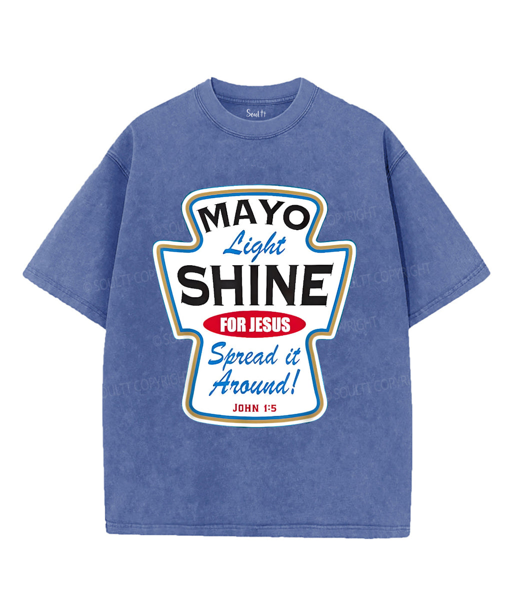 Mayo Shine Fox Jesus Unisex Washed Christian T-shirt Hoodie, Sweatshirt | CiraTrend.com (Image 1)