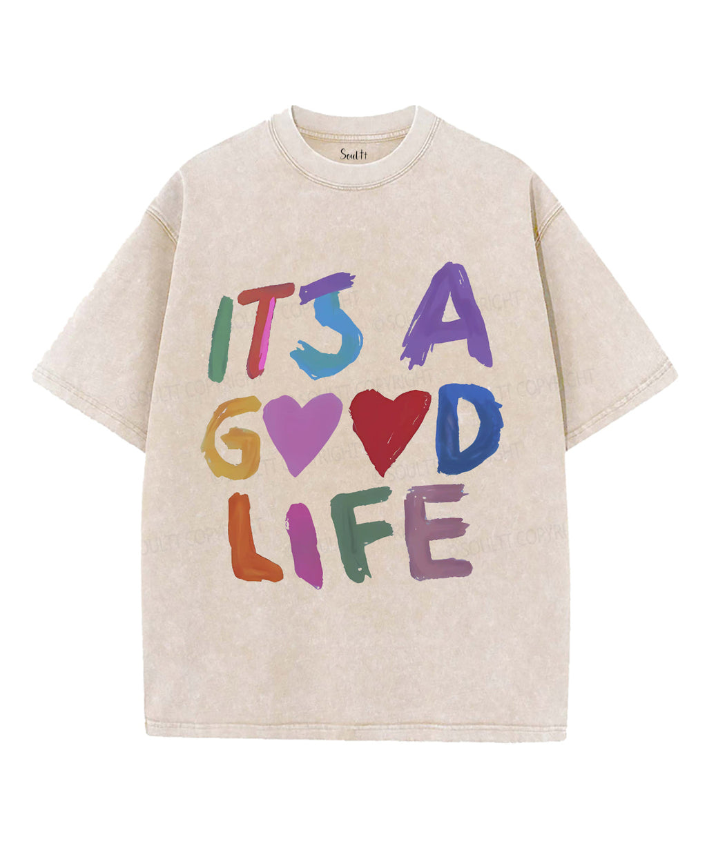 It's A Good Life Unisex Washed Christian T-shirt Hoodie, Sweatshirt | CiraTrend.com (Image 1)