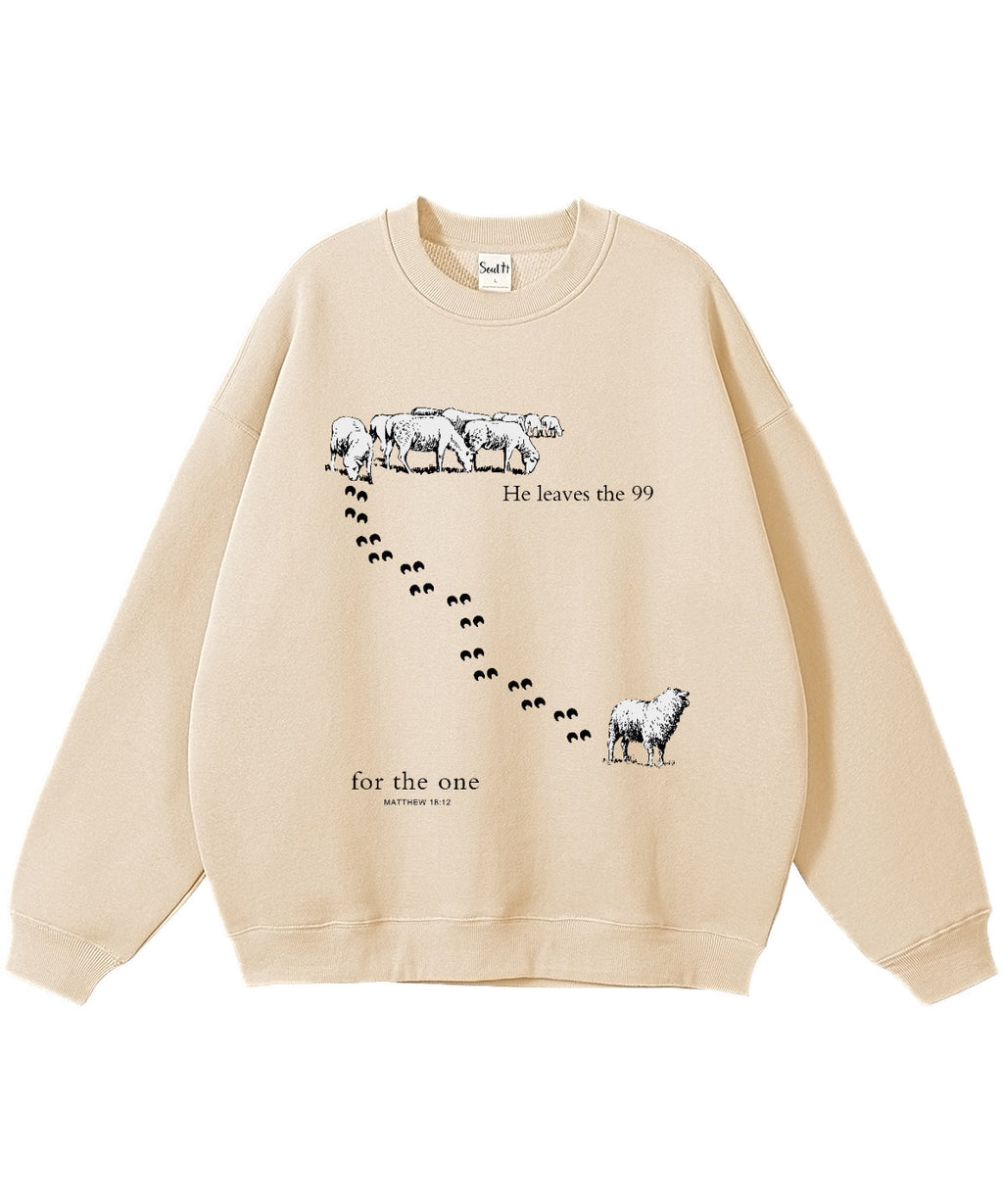 He Leaves the 99 for the One Cotton Christian Sweatshirt T-Shirts, Hoodie | CiraTrend.com (Image 3)