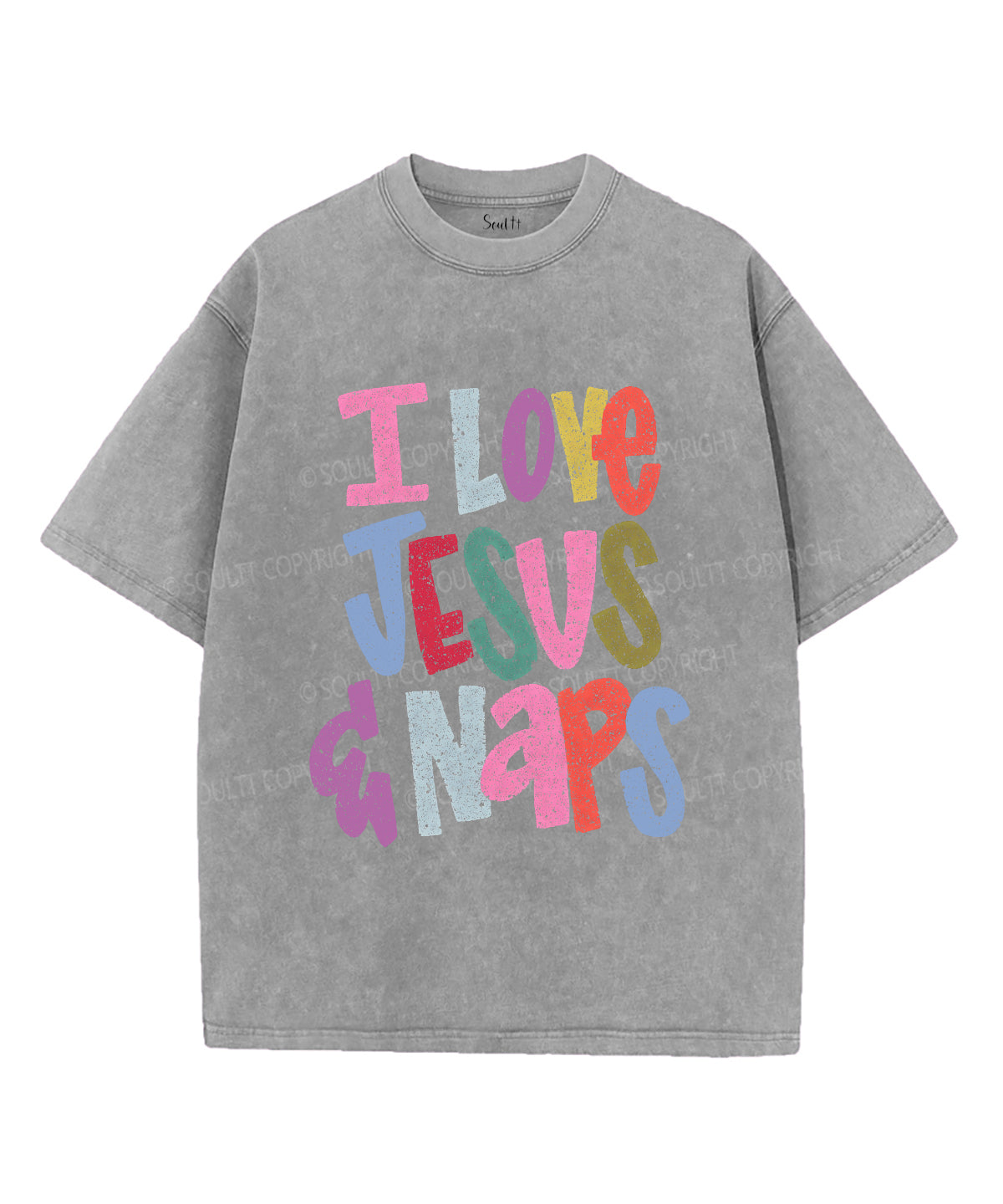 I Love Jesus&Naps Unisex Washed Christian T-shirt Hoodie, Sweatshirt | CiraTrend.com (Image 3)