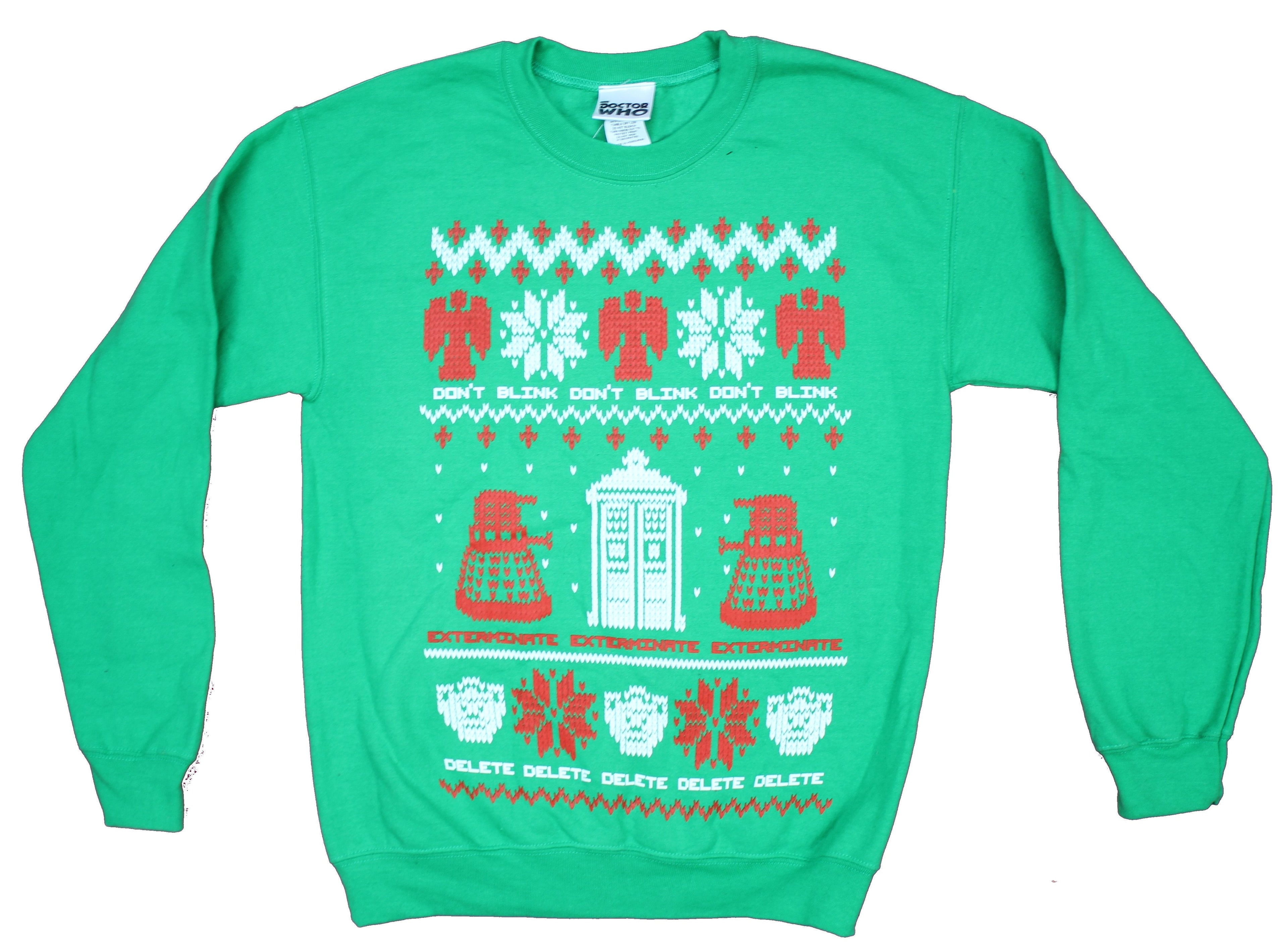 Doctor Who Mens Crewneck Sweatshirt - Christmas Sweater Style Dalek Callbox T-Shirts, Hoodie | CiraTrend.com