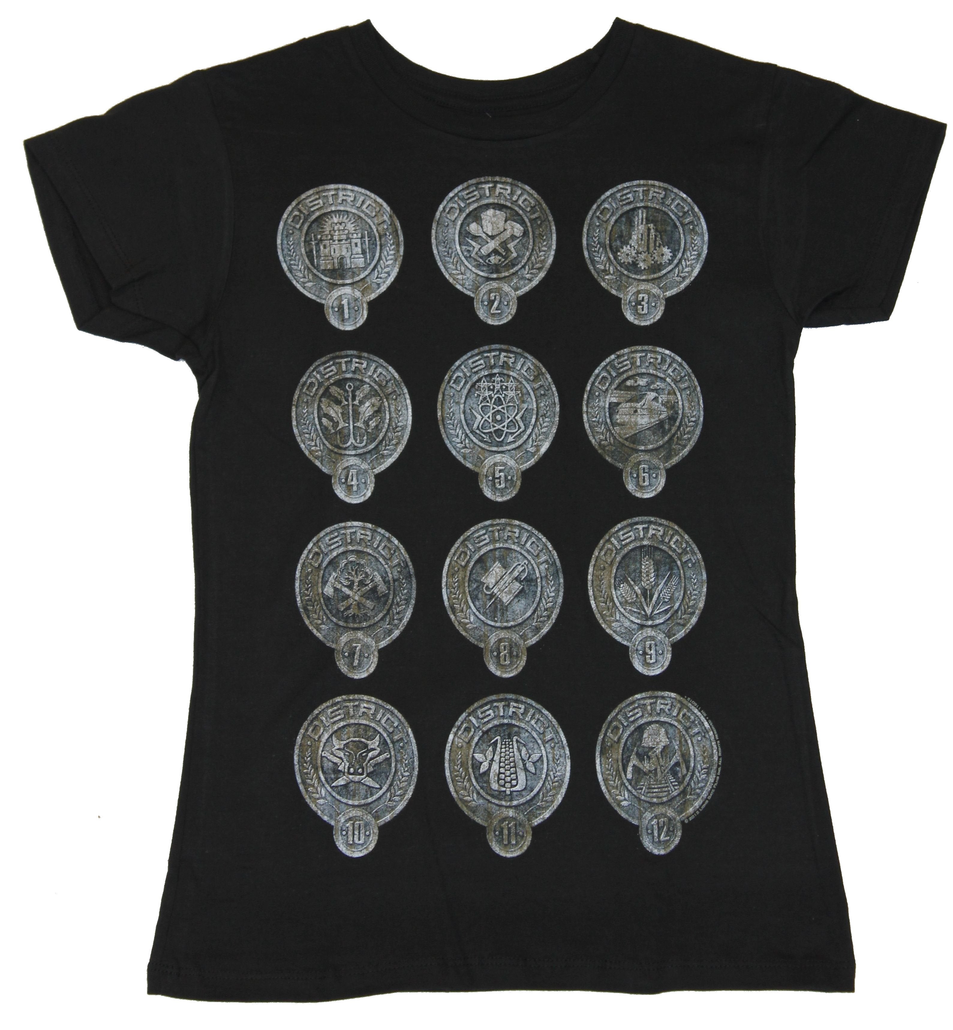 The Hunger Games Girls Juniors T-Shirt - Stone Circles of all 12 Districts Image Hoodie, Sweatshirt | CiraTrend.com