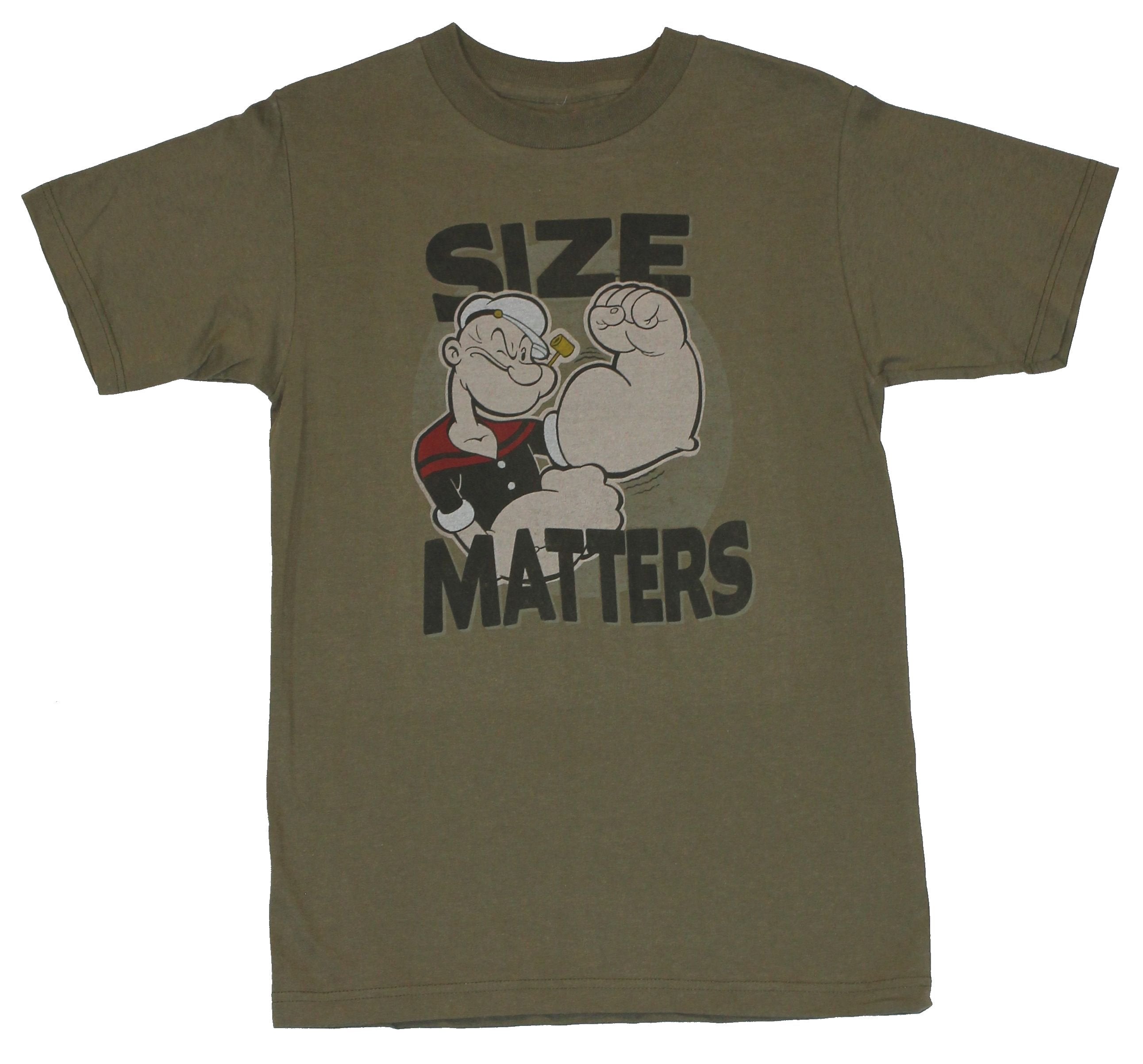 Popeye Mens T-Shirt  - Size Matters Popeye Big Gun Pose Image Hoodie, Sweatshirt | CiraTrend.com