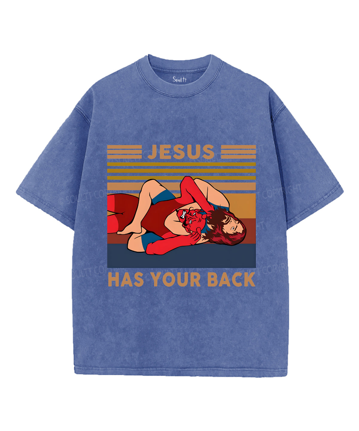 Jesus Has Your Back Unisex Washed Christian T-shirt Hoodie, Sweatshirt | CiraTrend.com (Image 3)