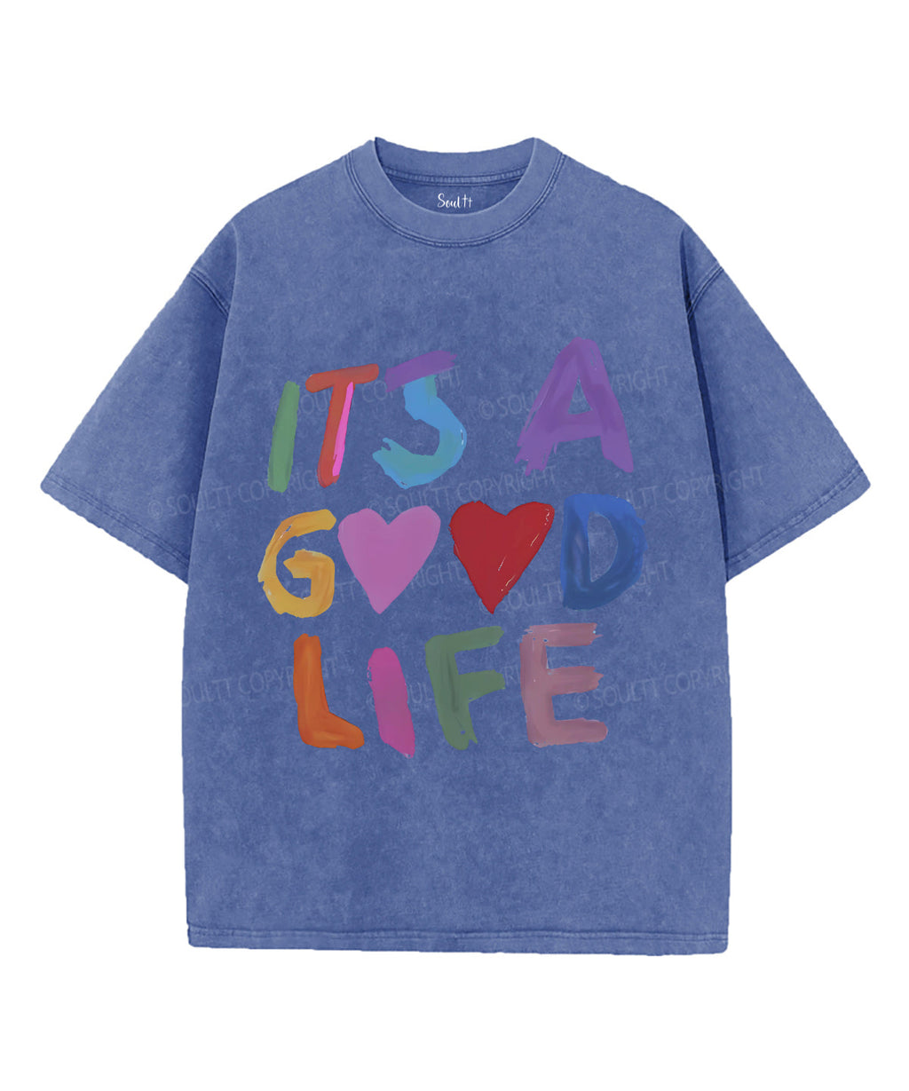 It's A Good Life Unisex Washed Christian T-shirt Hoodie, Sweatshirt | CiraTrend.com (Image 4)