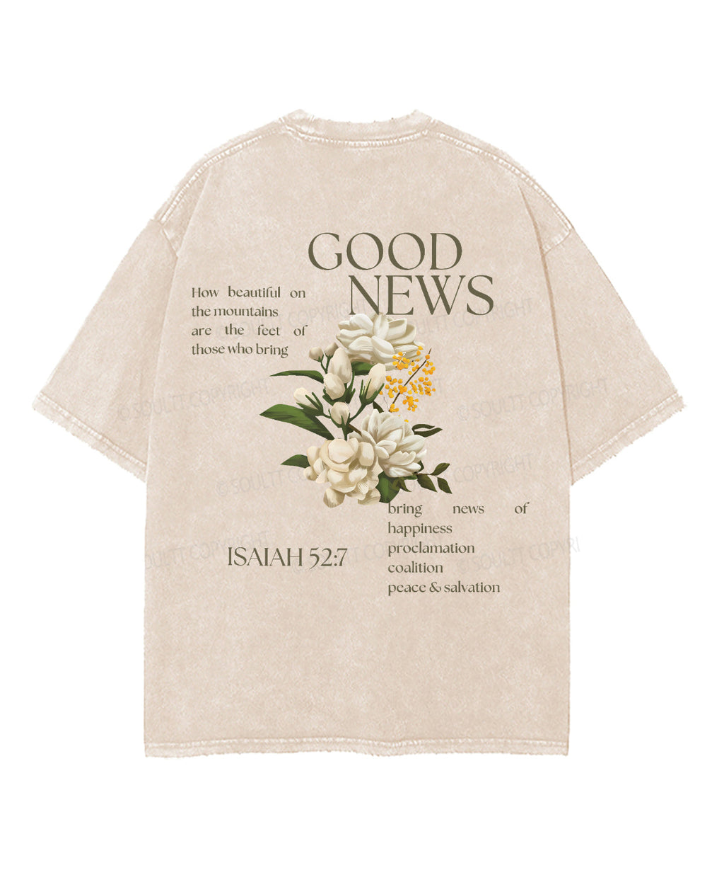 Good News Double Sided Unisex Washed Christian T-shirt Hoodie, Sweatshirt | CiraTrend.com (Image 3)
