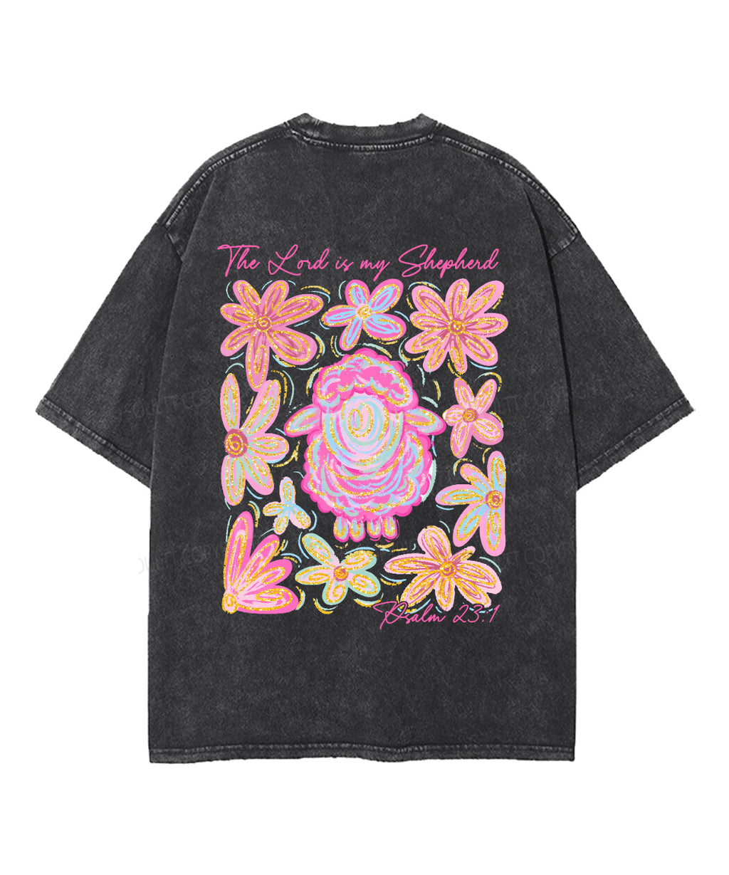 The Lord Is My Shepherd Double Sided Unisex Washed Christian T-shirt Hoodie, Sweatshirt | CiraTrend.com (Image 3)