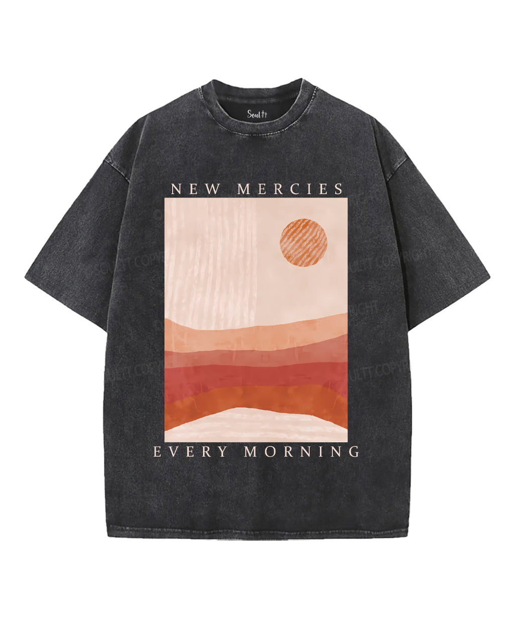New Mercies Every Morning Unisex Washed Christian T-shirt Hoodie, Sweatshirt | CiraTrend.com (Image 3)