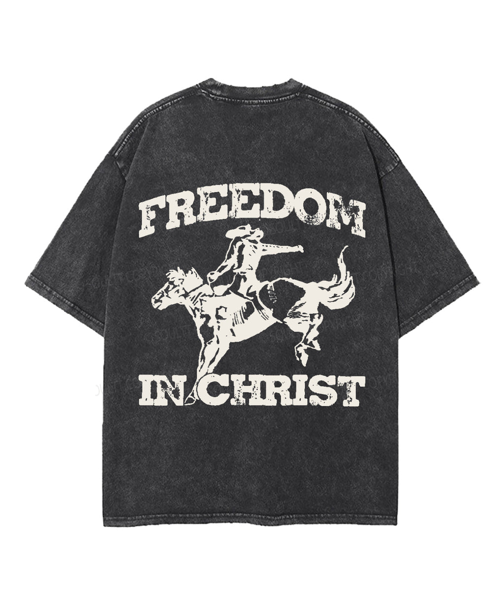 Freedom in Christ Double Sided Unisex Washed Christian T-shirt Hoodie, Sweatshirt | CiraTrend.com (Image 3)
