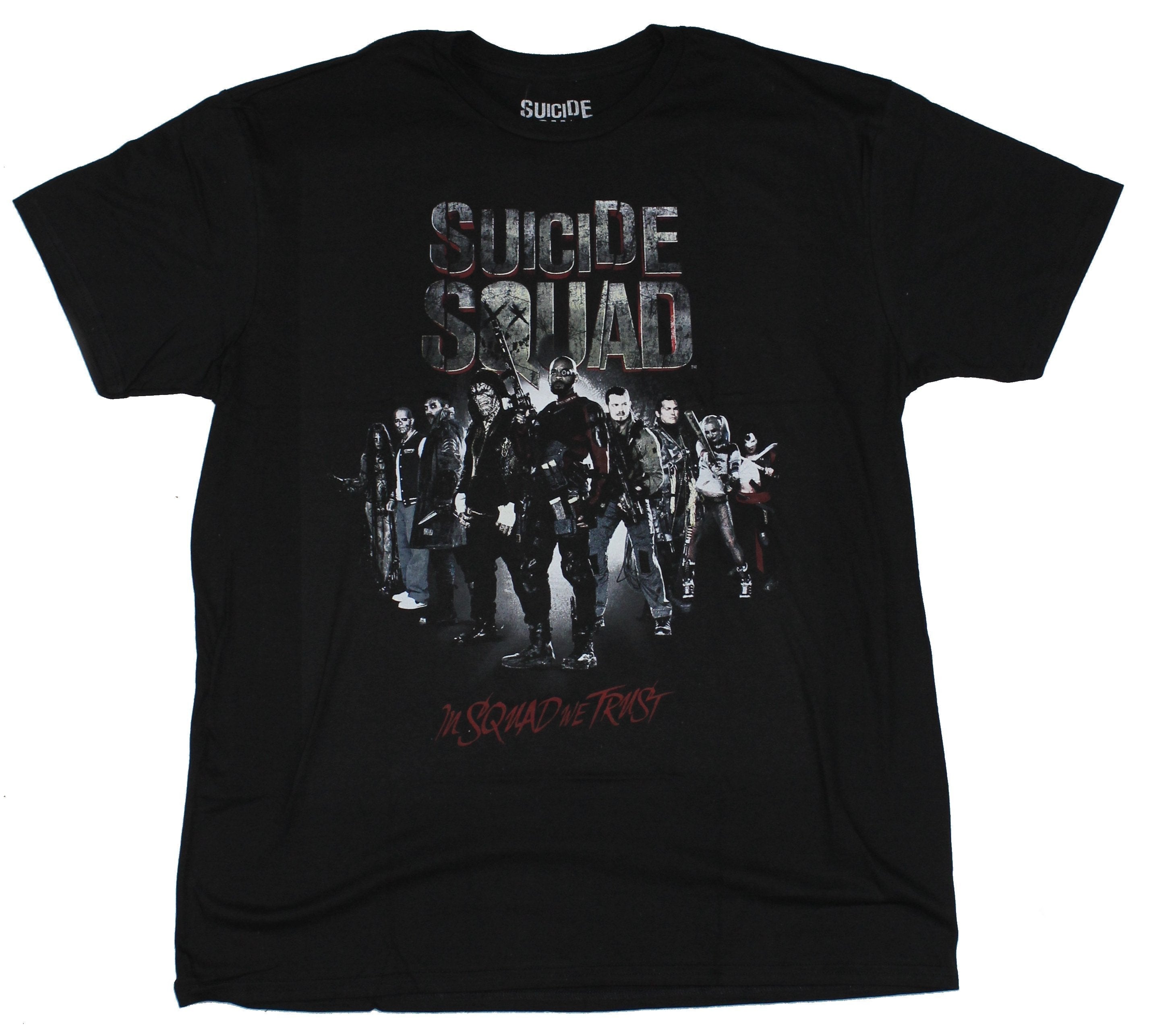 Suicide Squad Mens T-Shirt - Movie Squad Cast Under Word Logo Hoodie, Sweatshirt | CiraTrend.com