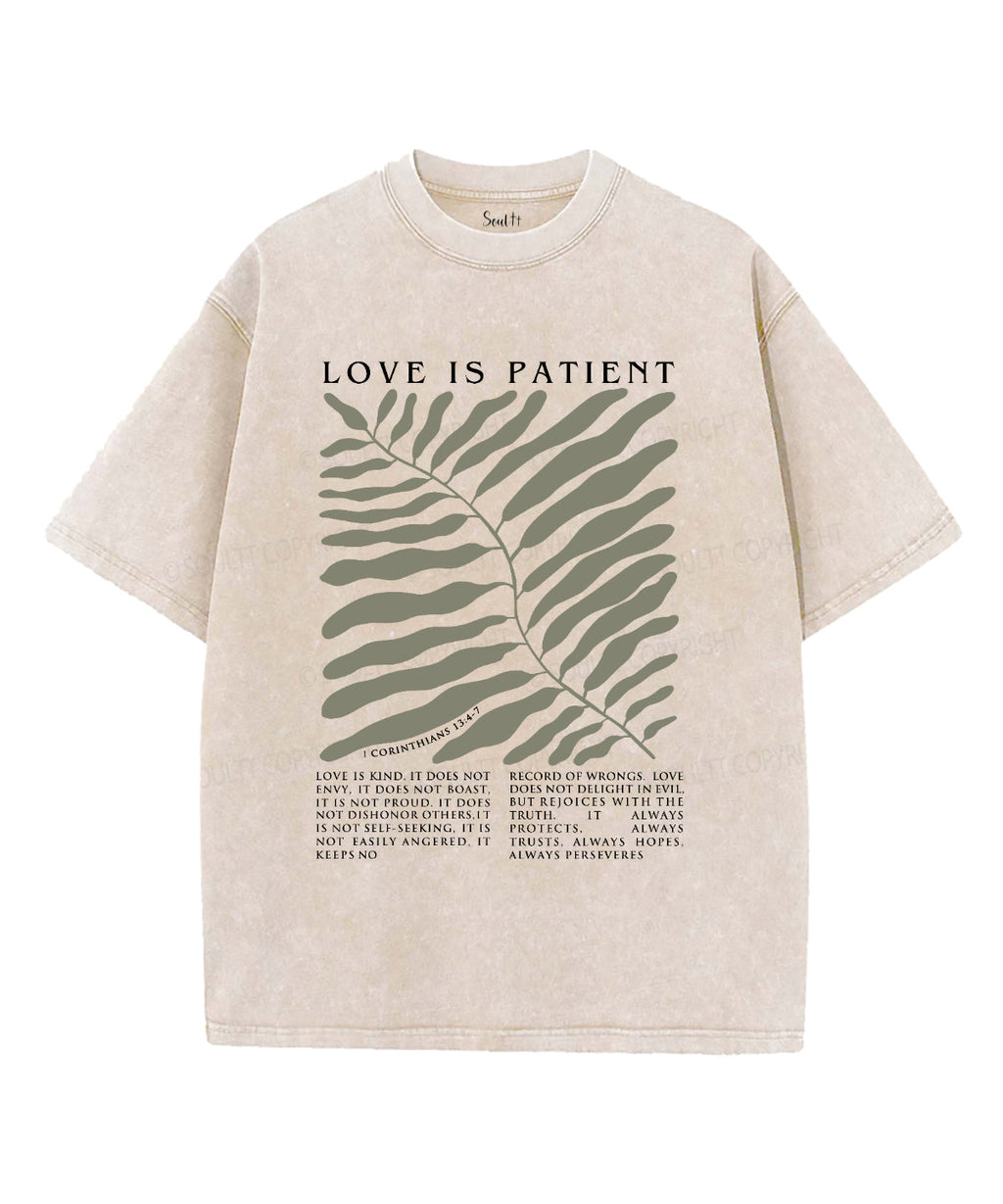 Love Is Patient Washed Christian T-shirt Hoodie, Sweatshirt | CiraTrend.com (Image 1)