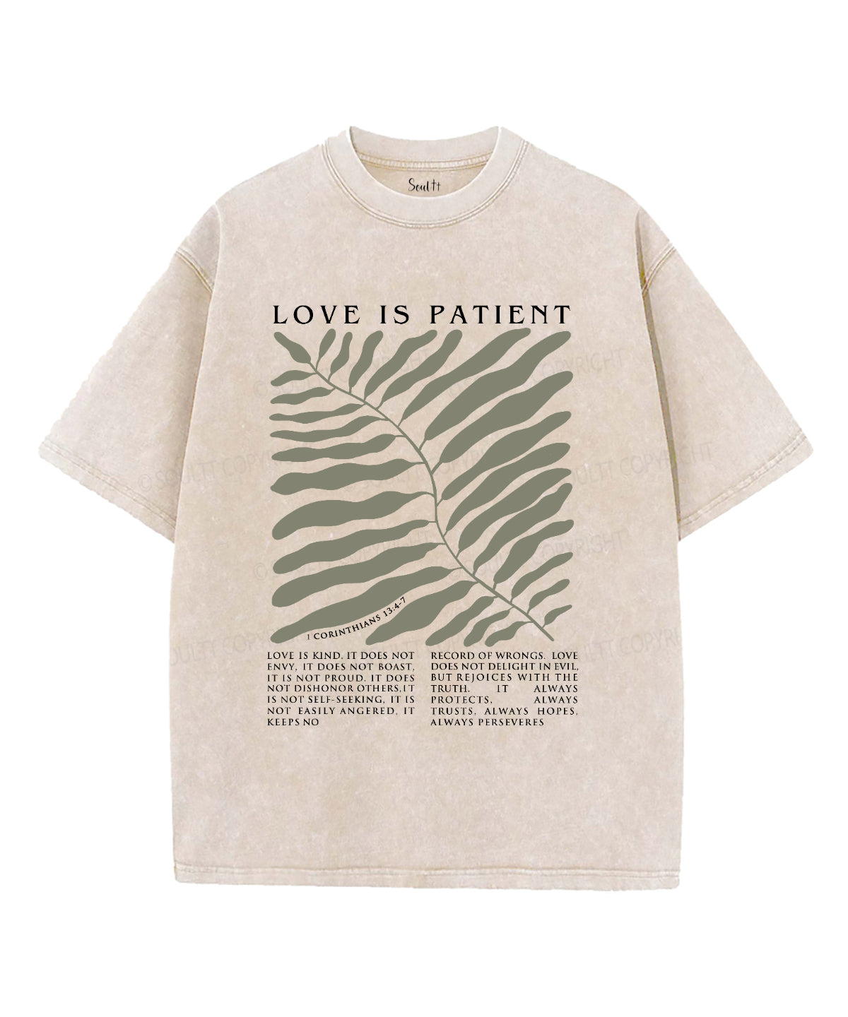 Love Is Patient Washed Christian T-shirt Hoodie, Sweatshirt | CiraTrend.com (Image 1)