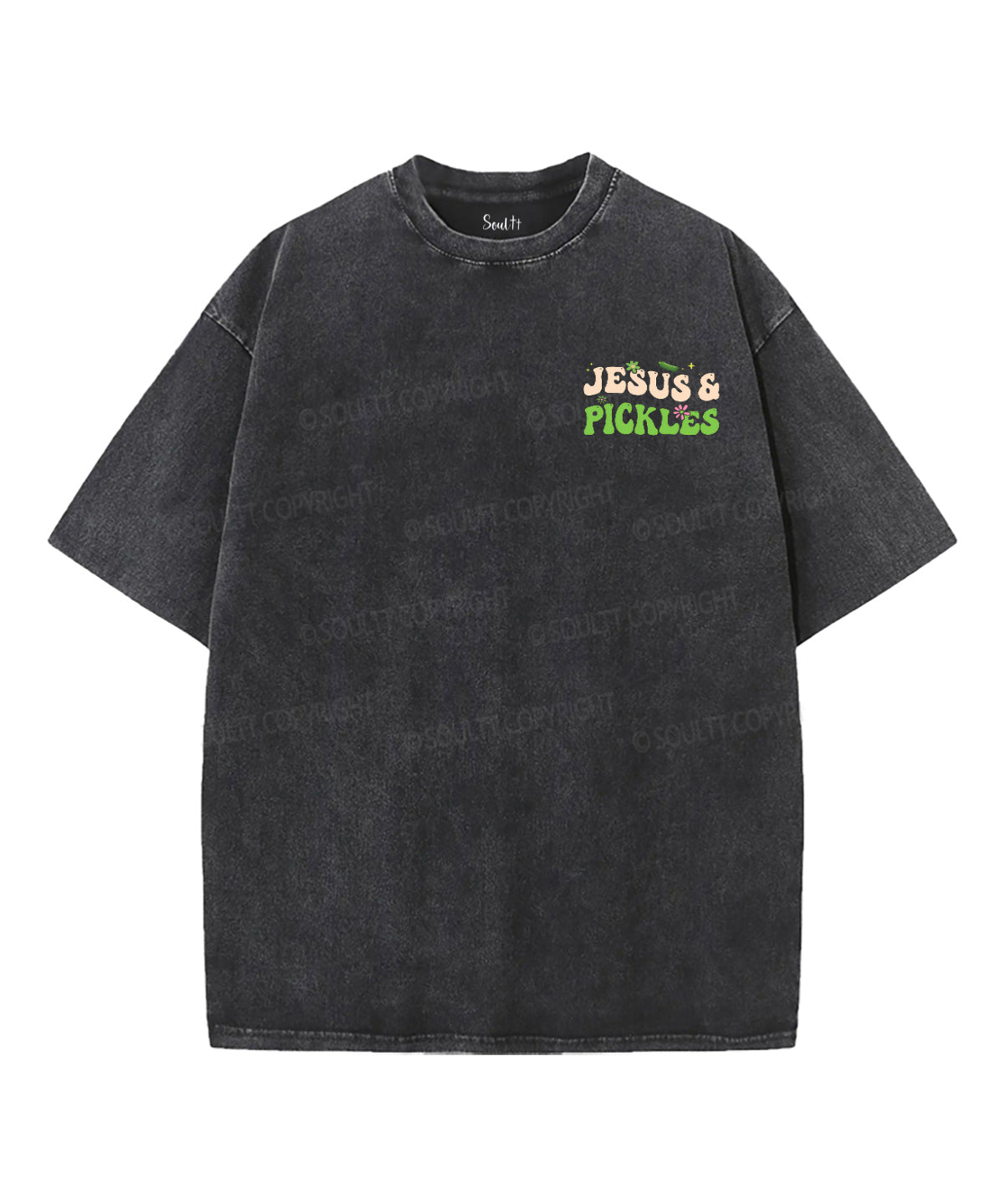 Love Jesus And Love Pickles Double Sided Unisex Washed Christian T-shirt Hoodie, Sweatshirt | CiraTrend.com (Image 3)