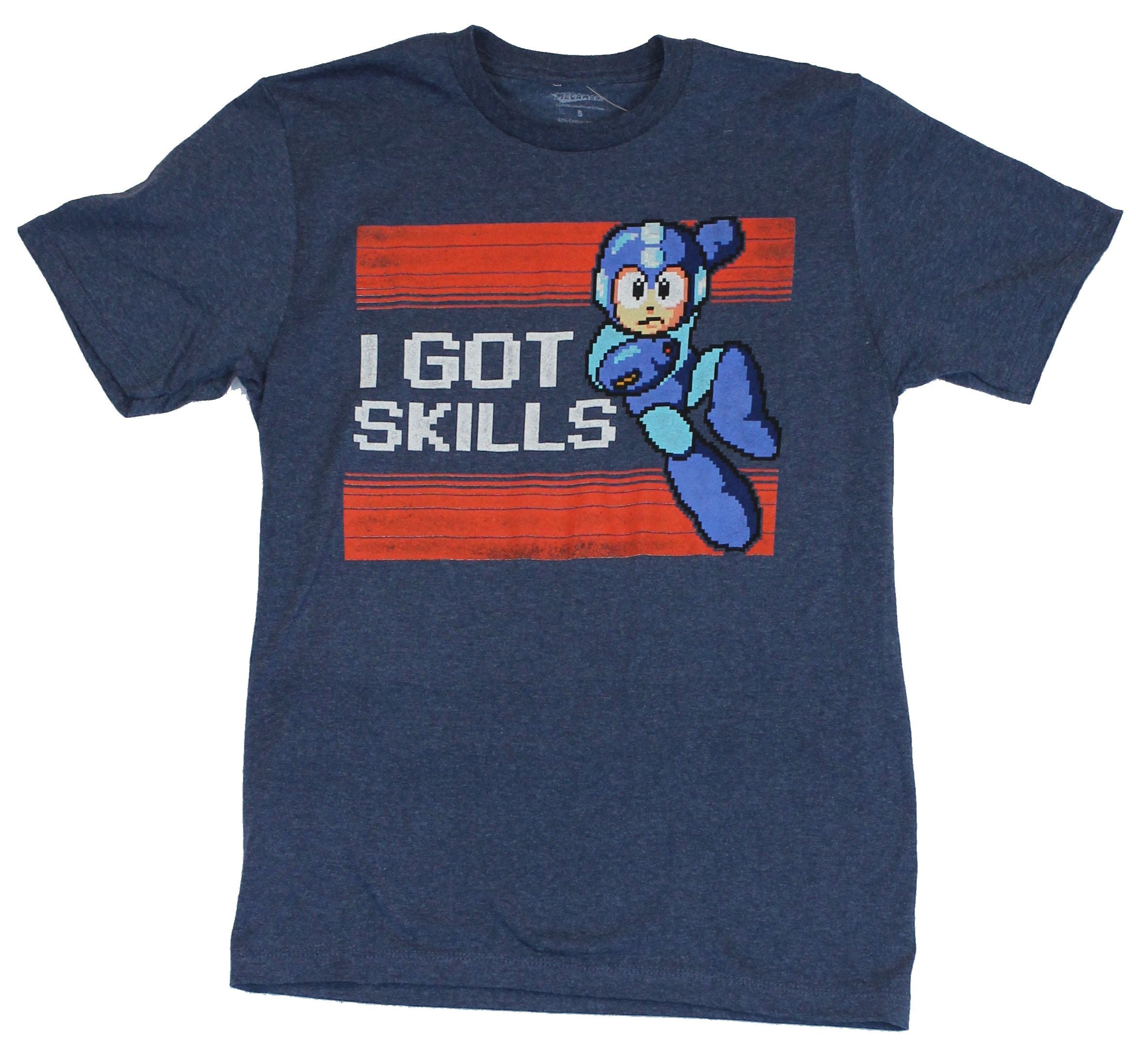 Megaman Mega Man Capcom Mens T-Shirt - "I Got Skills" Battle Posed Mega Image Hoodie, Sweatshirt | CiraTrend.com
