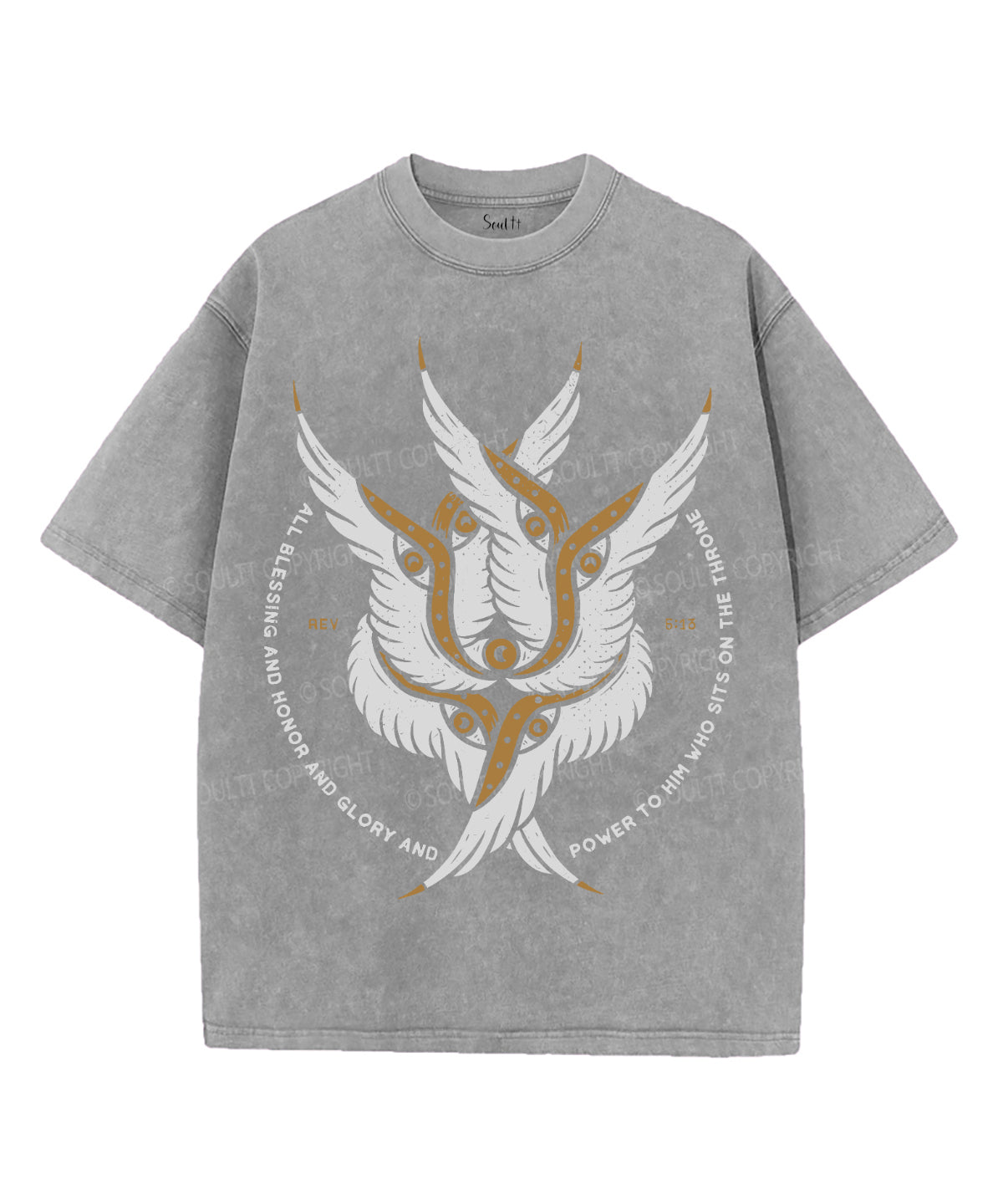 All Blessing And Honor And Glory And Power Unisex Washed Christian T-shirt Hoodie, Sweatshirt | CiraTrend.com (Image 3)