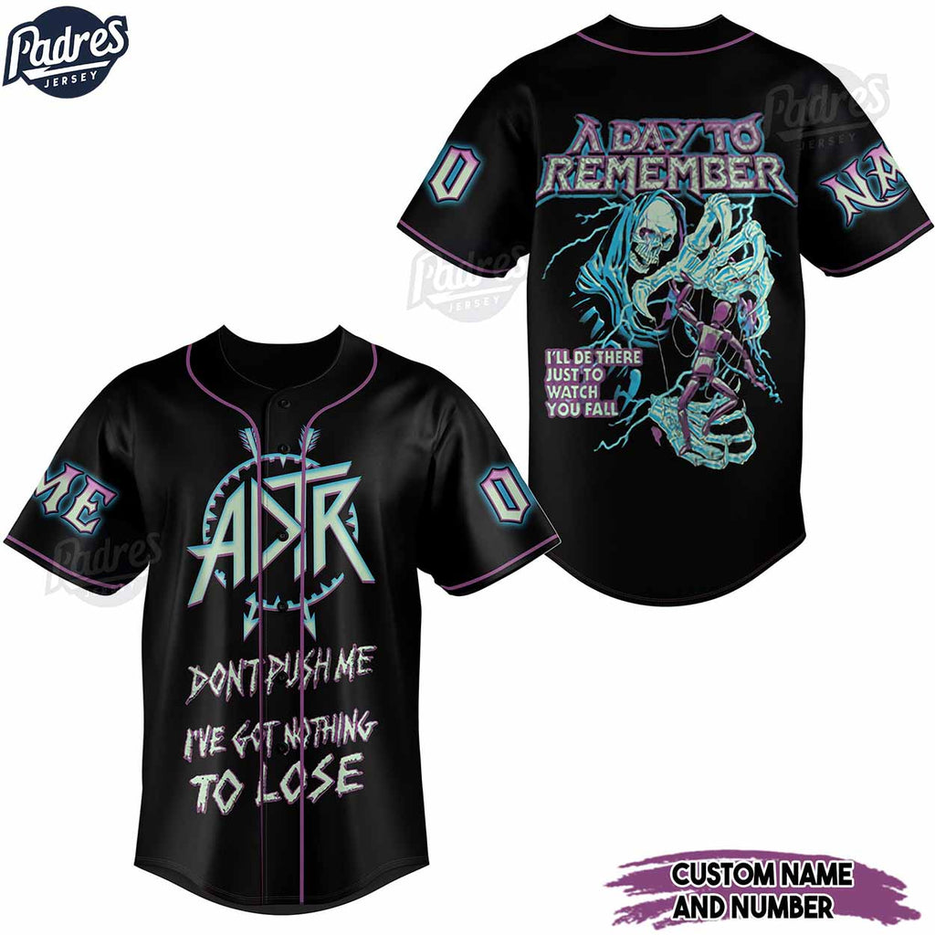 A Day To Remember Right Back At It Again Custom Baseball Jersey Shirt - Padres Jersey Oasis: Elevate Your Baseball Style Game