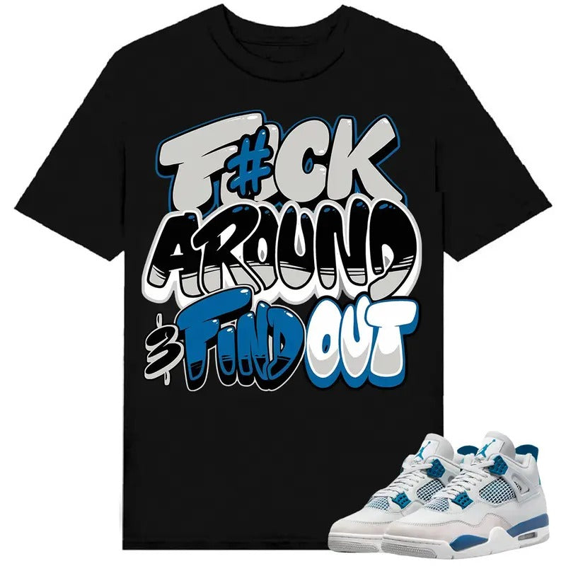 A J 4 Industrial Blue Shirt To Match Sneaker Fuch Around
