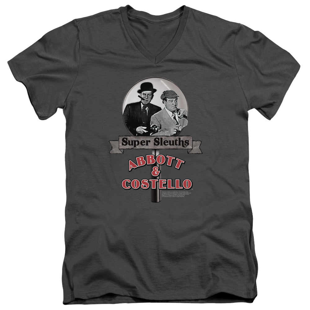 Abbott & Costello Super Sleuths Mens Slim Fit V-Neck T Shirt Charcoal Hoodie, Sweatshirt | CiraTrend.com