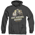 Abbott & Costello Horsing Around Heather Mens Hoodie Black T-Shirts, Sweatshirt | CiraTrend.com