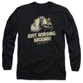 Abbott & Costello Horsing Around Mens Long Sleeve Shirt Black Hoodie, Sweatshirt | CiraTrend.com (Image 1)