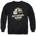 Abbott & Costello Horsing Around Mens Crewneck Sweatshirt Black T-Shirts, Hoodie | CiraTrend.com