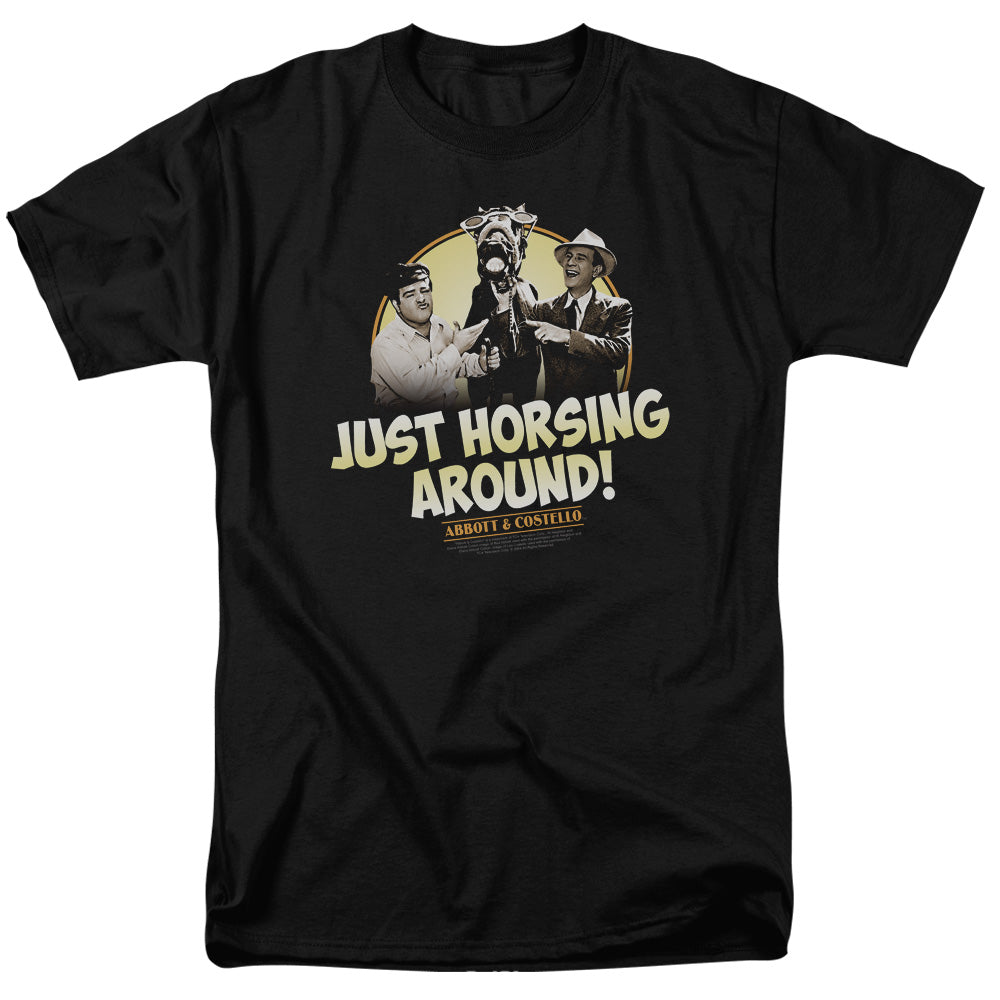 Abbott & Costello Horsing Around Mens T Shirt Black Hoodie, Sweatshirt | CiraTrend.com
