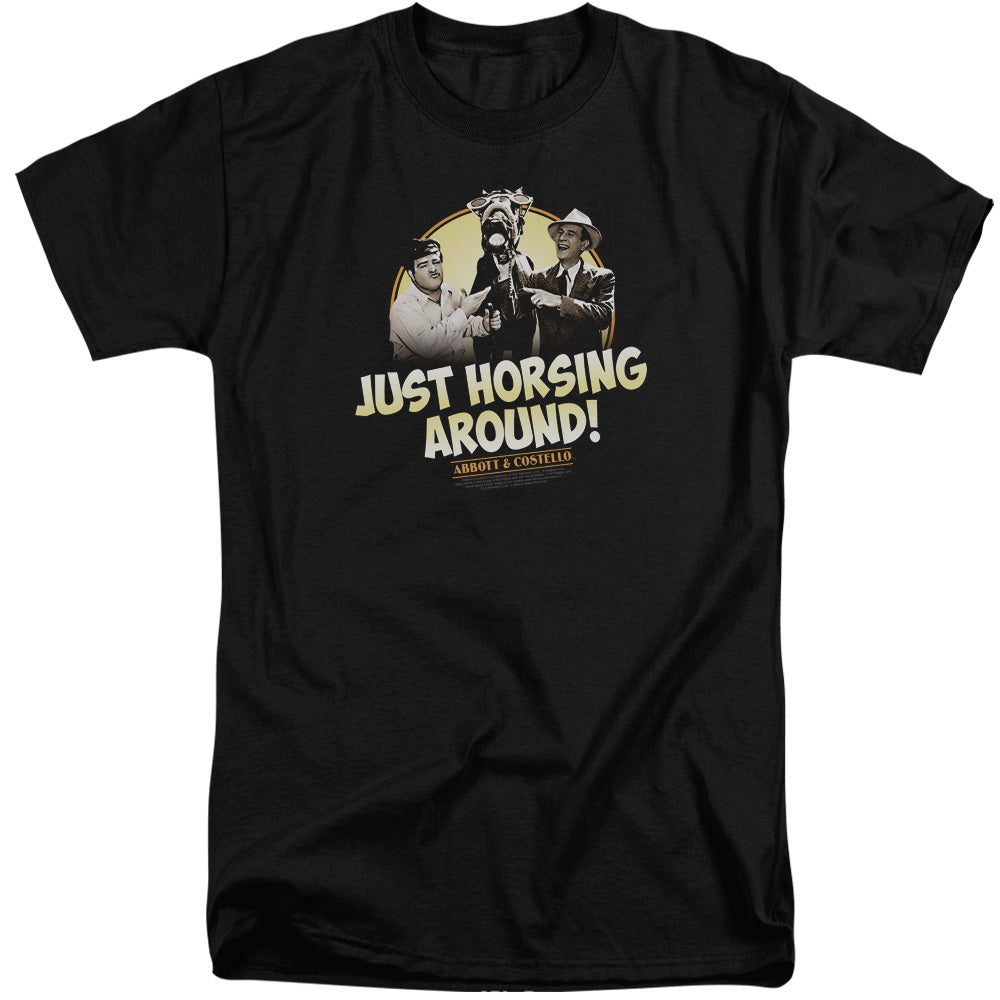 Abbott & Costello Horsing Around Mens Tall T Shirt Black Hoodie, Sweatshirt | CiraTrend.com (Image 2)