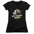 Abbott & Costello Horsing Around Junior Sheer Cap Sleeve V-Neck Womens T Shirt Black Hoodie, Sweatshirt | CiraTrend.com