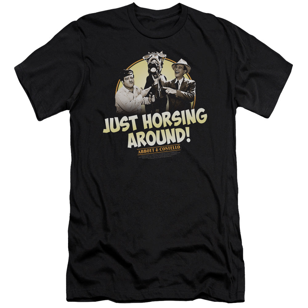 Abbott & Costello Horsing Around Slim Fit Mens T Shirt Black Hoodie, Sweatshirt | CiraTrend.com