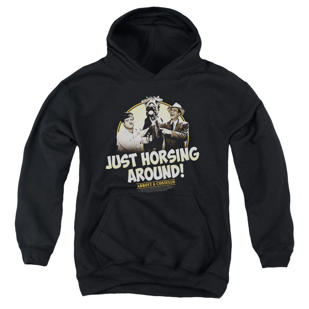 Abbott & Costello Horsing Around Kids Youth Hoodie Black T-Shirts, Sweatshirt | CiraTrend.com
