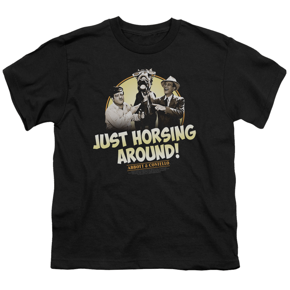 Abbott and Costello Horsing Around - Youth T-Shirt (Ages 8-12) Hoodie, Sweatshirt | CiraTrend.com