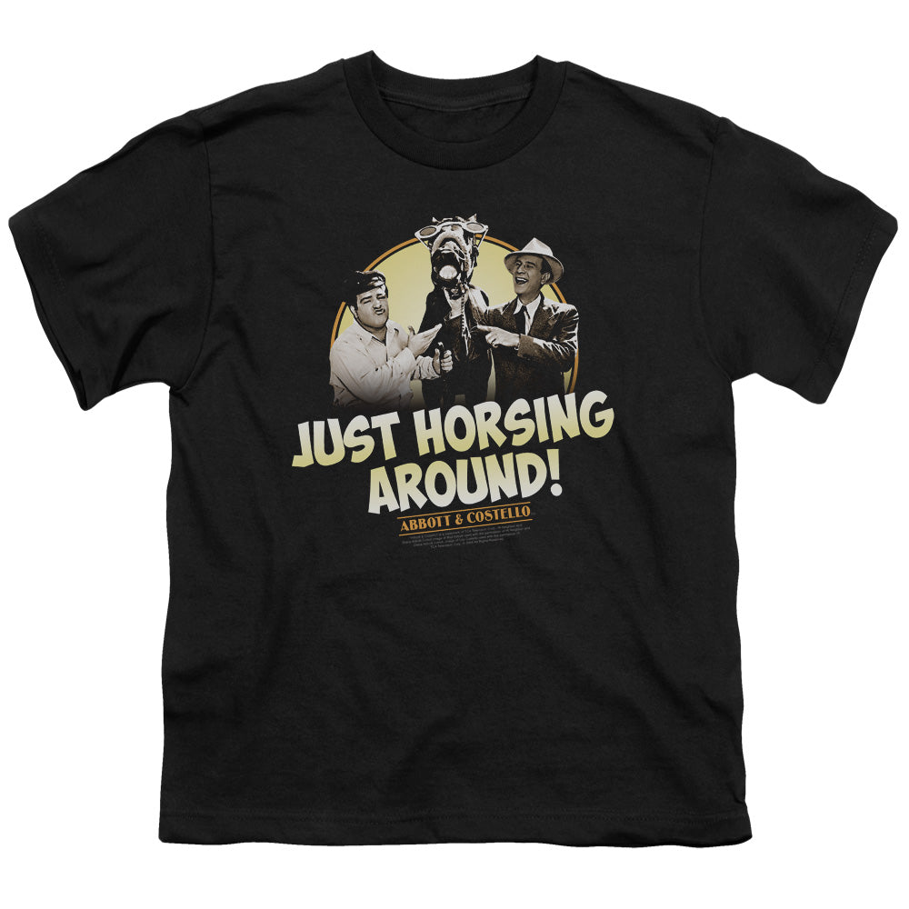Abbott & Costello Horsing Around Kids Youth T Shirt Black Hoodie, Sweatshirt | CiraTrend.com