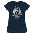 Abbott & Costello Off Your Rocker Junior Sheer Cap Sleeve Womens T Shirt Navy Blue Hoodie, Sweatshirt | CiraTrend.com