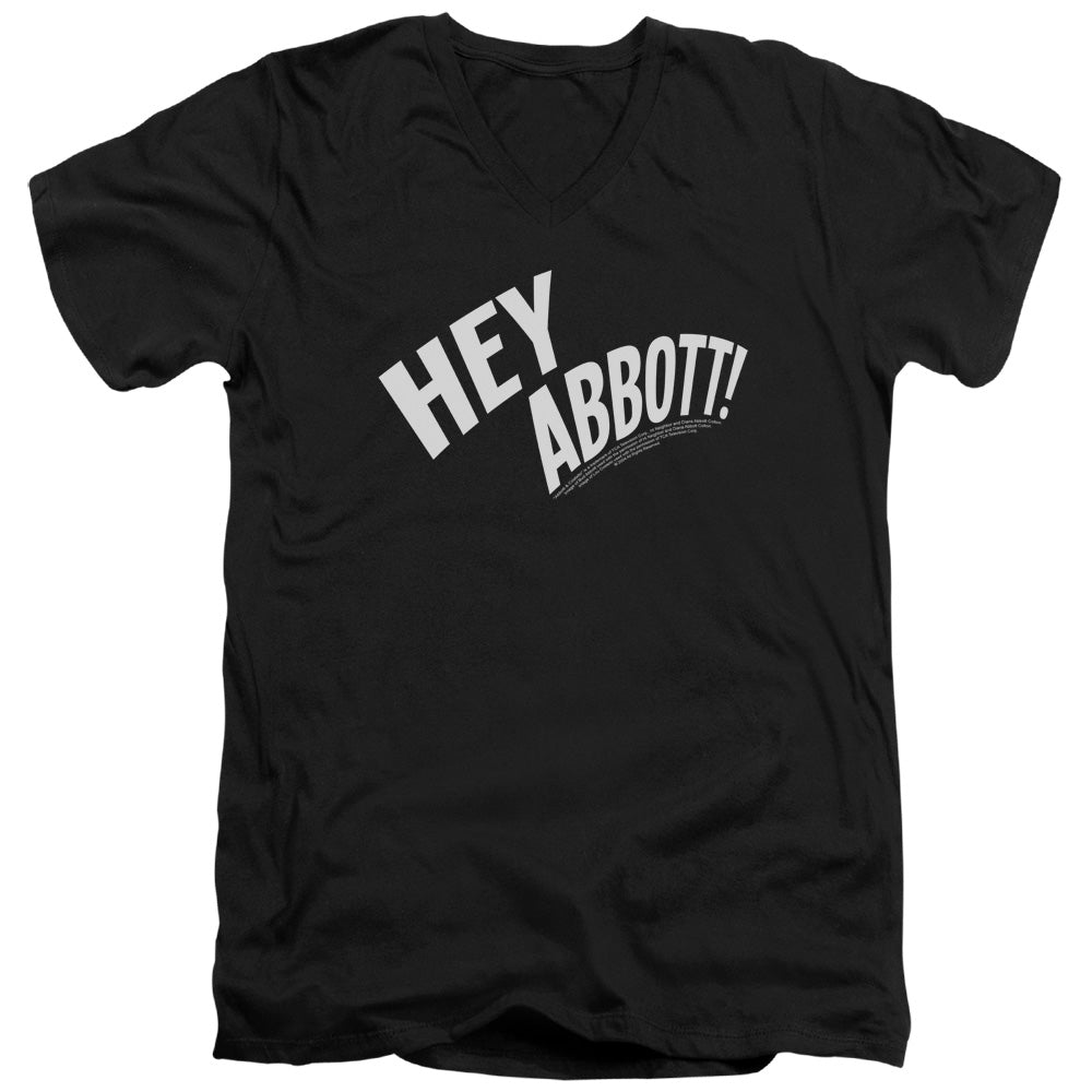 Abbott & Costello Hey Abbott Mens Slim Fit V-Neck T Shirt Black Hoodie, Sweatshirt | CiraTrend.com