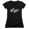 Abbott & Costello Hey Abbott Junior Sheer Cap Sleeve V-Neck Womens T Shirt Black Hoodie, Sweatshirt | CiraTrend.com