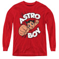Astro Boy Flying Long Sleeve Kids Youth T Shirt Red Hoodie, Sweatshirt | CiraTrend.com