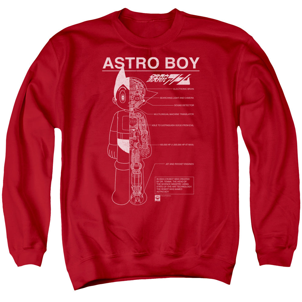 Astro Boy Schematics Mens Crewneck Sweatshirt Red T-Shirts, Hoodie | CiraTrend.com